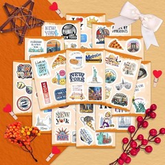 New York Themed Stickers – 100 Pcs Waterproof Vinyl for Endless Creativity