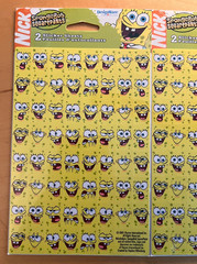 2x NEW SpongeBob SquarePants Sticker Sheets 2001 VTG 248 Total Bob Face Stickers