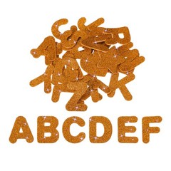 Alphabet Foam Stickers, 104Pcs Letters A-Z EVA Self Adhesive Glitters, Orange