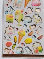 SWEET TREATS Glitter Magic Dimensional Sticker Sheet with gold accents