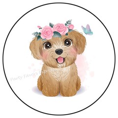 30 ADORABLE POODLE DOG ENVELOPE SEALS LABELS PARTY FAVORS STICKERS 1.5″
