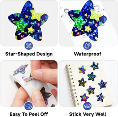 Star Stickers – 500Pcs 1Inch Rainbow Colorful Star Shape Stickers for Reward Cla