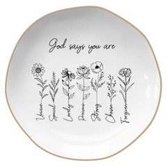 God Says You are – Ring Tray,Confirmation Gifts for 4.5″ x 4.5″ x 0.5″ Black