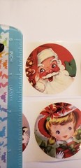 16 Cute Vintage Style Christmas Stickers/Retro Christmas Stickers Labels Seals