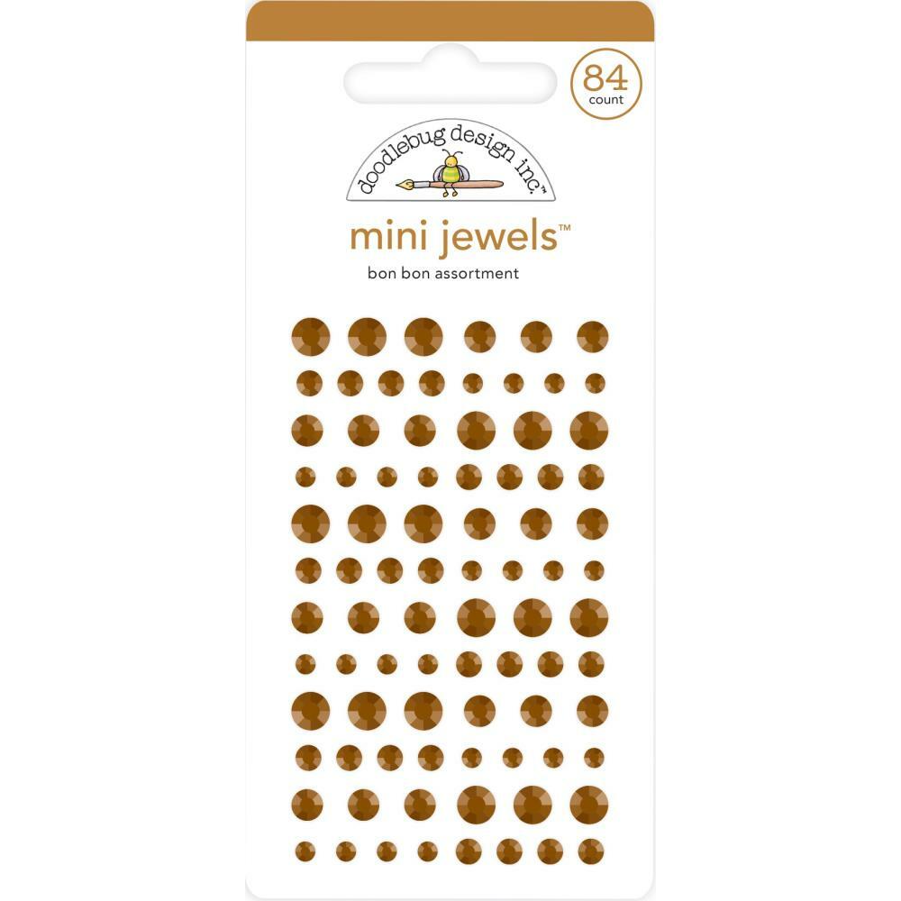 Crafts Doodlebug Mini Jewels Repeats Assorted Sizes Gems Bling Bon Bon Brown