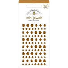 Crafts Doodlebug Mini Jewels Repeats Assorted Sizes Gems Bling Bon Bon Brown