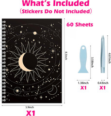 A5 Reusable Sticker Book 60 Sheets, Sticker Collecting Album Organizer, Blank St