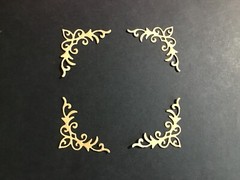 Page Corners Photo Corners Fancy Flourish Filagree Corner Die Cuts 12 pcs 1-3/8”