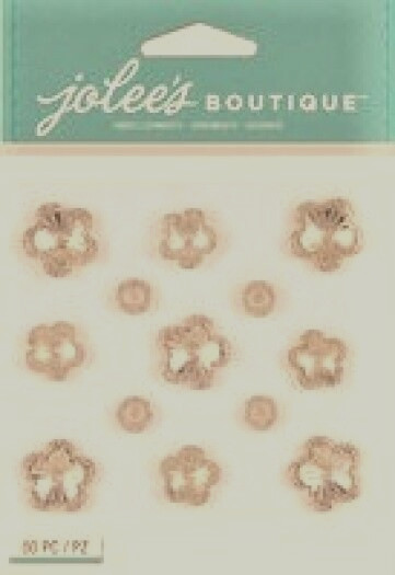 Floral Prizm Rose Gold Bronze Flower Bling Gems Jolee’s Stickers Craft