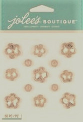 Floral Prizm Rose Gold Bronze Flower Bling Gems Jolee’s Stickers Craft