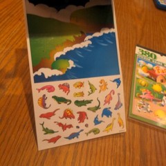 2 – 380 Vintage Twin Seven Sicker Game Books – FARMYARD & THE GREAT DINOSAURS