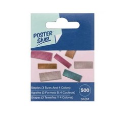 American Crafts Poster Shop Multi Color Size Staples Pack 500 For Staple Board