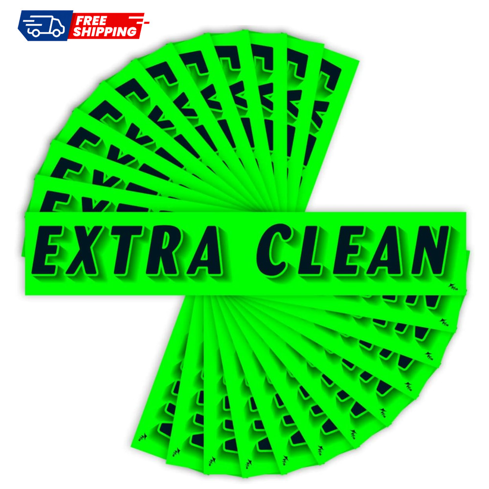 Extra Clean Windshield Stickers, Chartreuse Green, 12-Pack