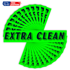 Extra Clean Windshield Stickers, Chartreuse Green, 12-Pack