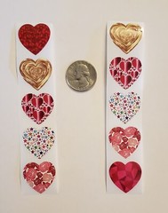 25 HEART STICKERS/VALENTINES STICKERS/ASSORTED HEART STICKERS/HEART LABELS SEALS