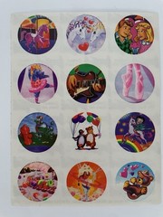 🦄RARE! VINTAGE! Lisa Frank #S103 BETTY BOOP UNICORN GUITAR POODLE Stickers🎸