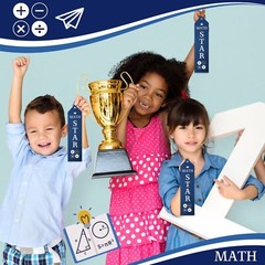 50 Math Star Award Ribbons Student Prizes for School Competition Navy
