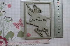 BIRDS x 2 – 55x60mm each – DieCut from Chipboard – Frame 82x112mm Fab Scraps GH