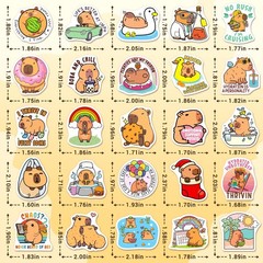 200PCS Capybara Stickers for Kids Teens, Cute Capybara Stickers for Water Bot…