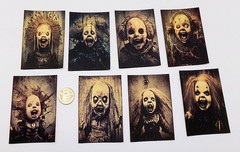 8-Halloween-Dark-Gothic-Creepy Dolls-ATC-Journaling-Linen Cardstock-Cards