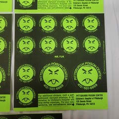 lot of 1972 Mr. YUK Pittsburgh Poison Control Sticker Sheet Children’s Hospital