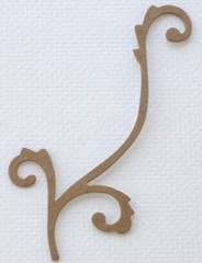 {4} ACCENT SWiRL – Style 5 – Unfinished Flourish Chipboard Die Cuts – 4 1/2″