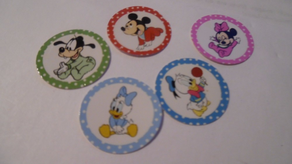 Pre Cut One Inch Bottle Cap Images BABY MICKEY MINNIE DAISY GOOFY Free Ship