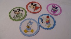 Pre Cut One Inch Bottle Cap Images BABY MICKEY MINNIE DAISY GOOFY Free Ship