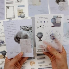 40 Sheets Vintage Washi Stickers Book for Adults, Scrapbook Ephemera with 180pcs