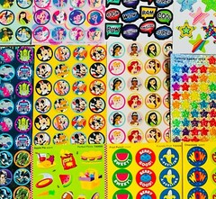 399 Sticker LOT, SCRATCH N SNIFF STINKY STICKERS SCENTED FUN CUTE MIXED THEMES