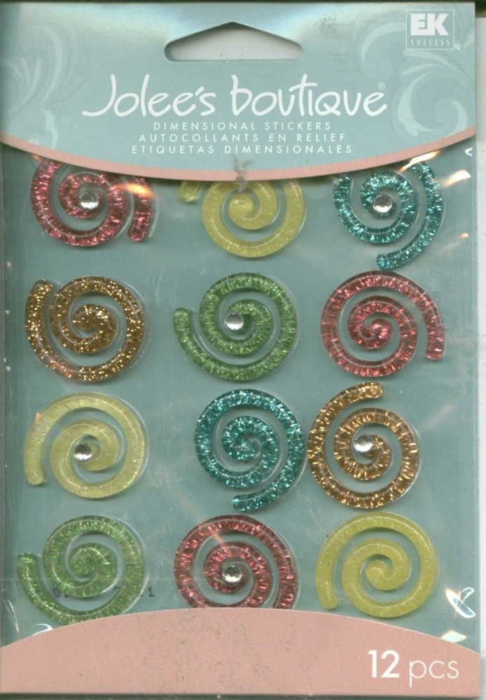 SWIRLS Swirl Flourish Red Yellow Green Blue Orange Jolee’s cabochon Stickers