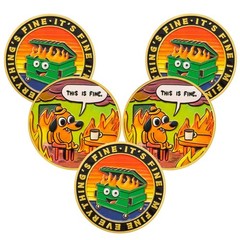 5pcs Colorful Dumpster Fire Challenge Coin – This is Fine Mini Dumpster Fire …