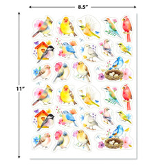 1″ – 3″ LOVELY WATERCOLOR BIRDS STICKERS #69