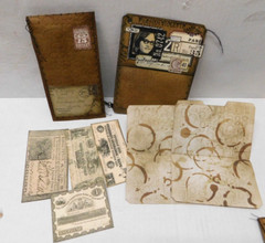 Junk Journal Ephemera Money Envelope & File Tag Vintage Style Grungy Set A