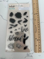 American Craft Twilight One Canoe Two 19 Acrylic Stamps Leaves Love Scrapbooking