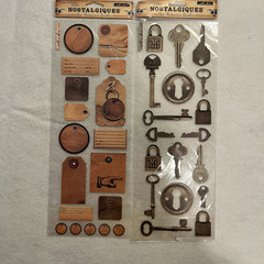 LOT OF 15-Rebecca Sower Nostalgiques Vintage Sticko Stickers Embellishments RARE