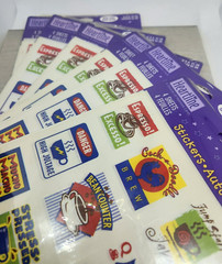 6 sealed sticker packs Heartline Hallmark COFFEE bean java espresso brew vintage