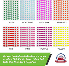 13MM (0.5 Inch) Pastel Pink Heart Stickers for Arts and Crafts Decorative Envelo