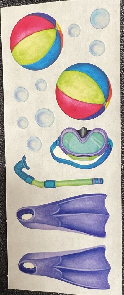 Creative Memories Stickers Summer Beach Ball Bubbles Snorkel Goggled Flippers