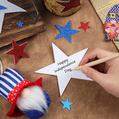224 Pieces Red White Blue Glitter Star Stickers Christmas Foam Glitter Star Stic