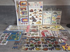 Lot Of 18 Various Transportation Scrapbooking Stickers Trains Thomas Trucks b101
