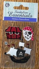 New Essentials Pirates Skeleton Treasure Coins Ship Halloween Scrapbook Stickers
