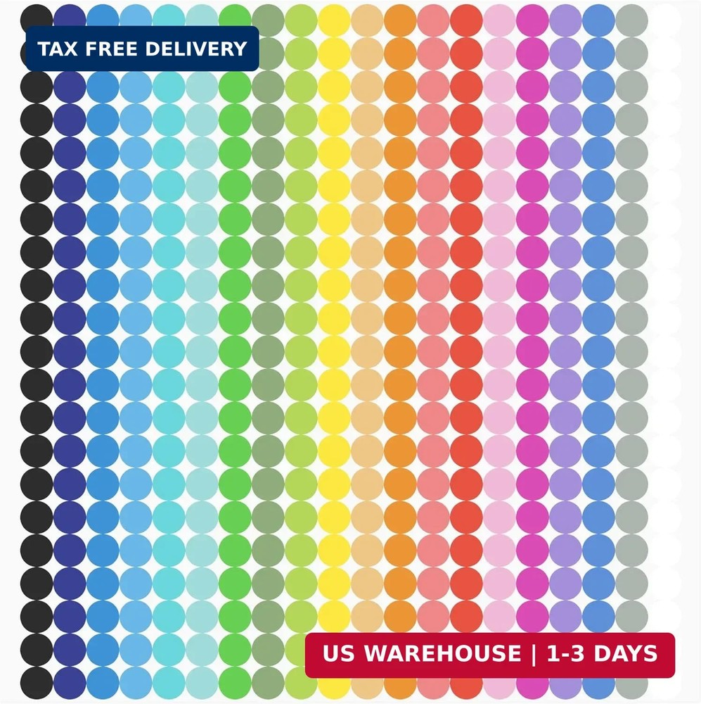 6720 PCS Small Dot Stickers Round Color Coding Labels Circle Dot Stickers Label