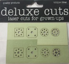 CIRCLE TOPPERS GREEN TEXTURED Laser Die-Cuts(8pc)Deluxe Cuts•Buttons•Beads •Cute