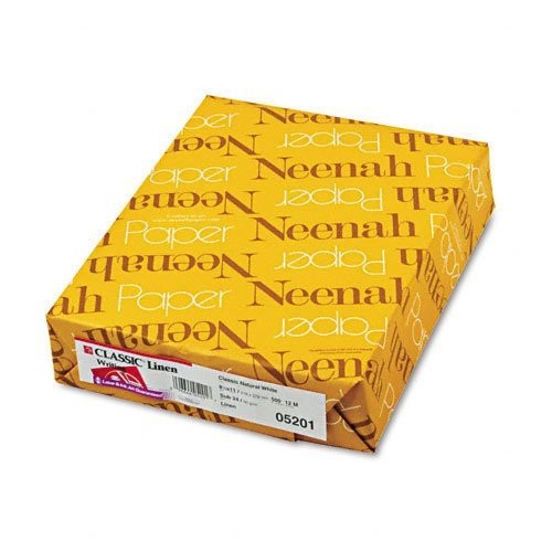 Neenah Paper : Classic Linen Premium Paper, Natural White, 24lb, Letter, 500 Sh