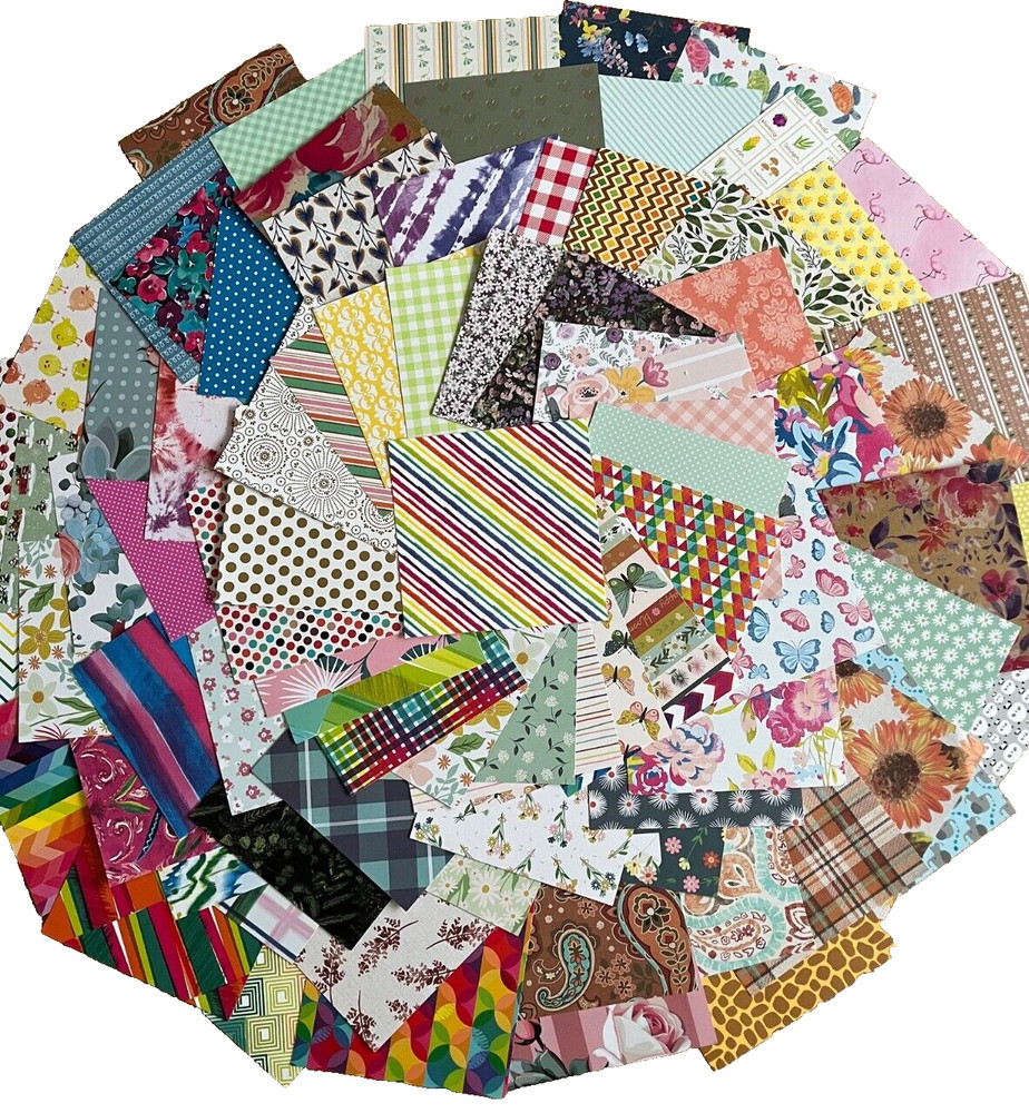 Lot of 6 x 6 Mixed Scrapbook Paper & Cardstock Card Making junk journal supplies