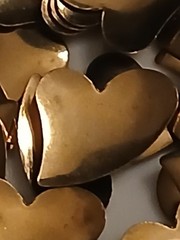 Metallic Gold Heart Die Cut,Punchies, Embellishments- Scrapbooking, Craft 2.3 OZ