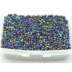 2.0mm 10/0 Peacock Blue Beads 4000 pcs with Storage Box Jewelry Making