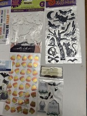 Lot Halloween Scrapbooking Stickers Pumpkins Haunted House Candy Corn #5 20pcs