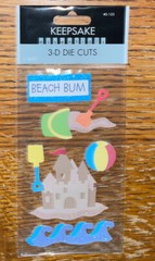 KeepSake Essentials Vacation Beach Bum Sandcastle Ocean Waves Scrapbook Stickers